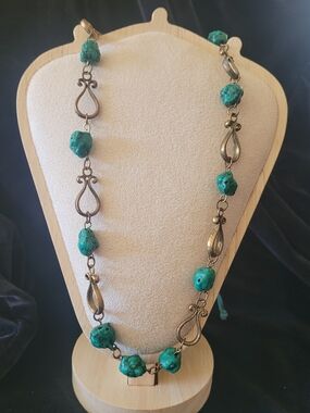 Turquoise Bead Statement Necklace - Women Jewelry